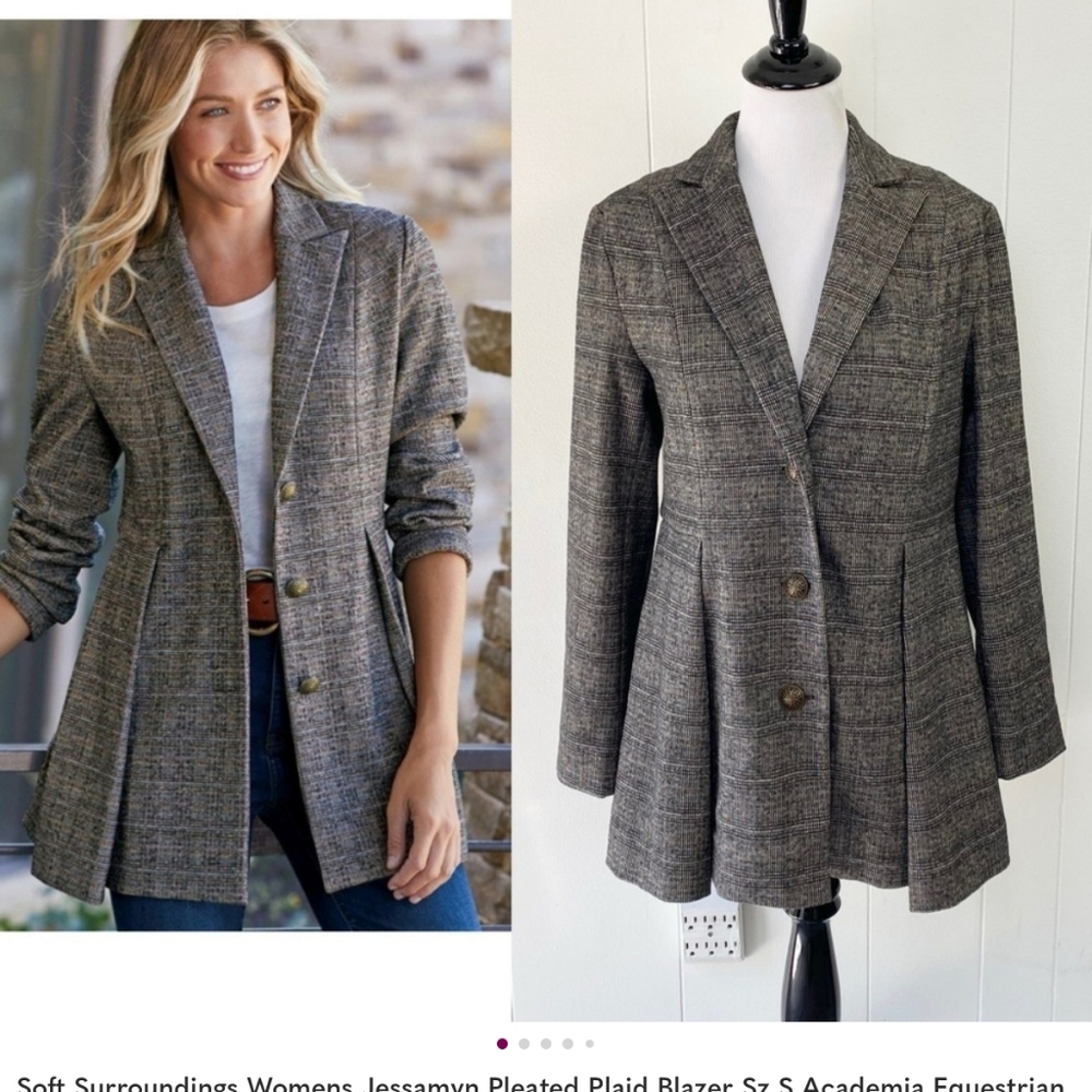 Soft Surroundings tweed pleated blazer, like new!